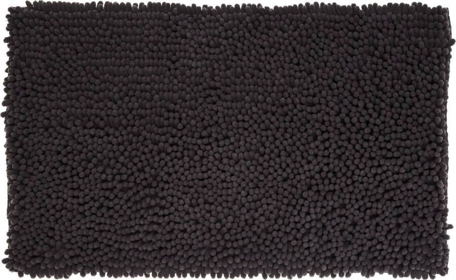 Atmosphera Badkamer kleedje badmat voor de vloer 50 x 80 cm zwart extra dikke noppen