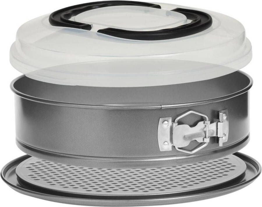 Atmosphera bakvorm 3 in 1 uitneembare vorm met deksel: bak-bewaar- en transportcapaciteit 2 4 L en D 26 cm