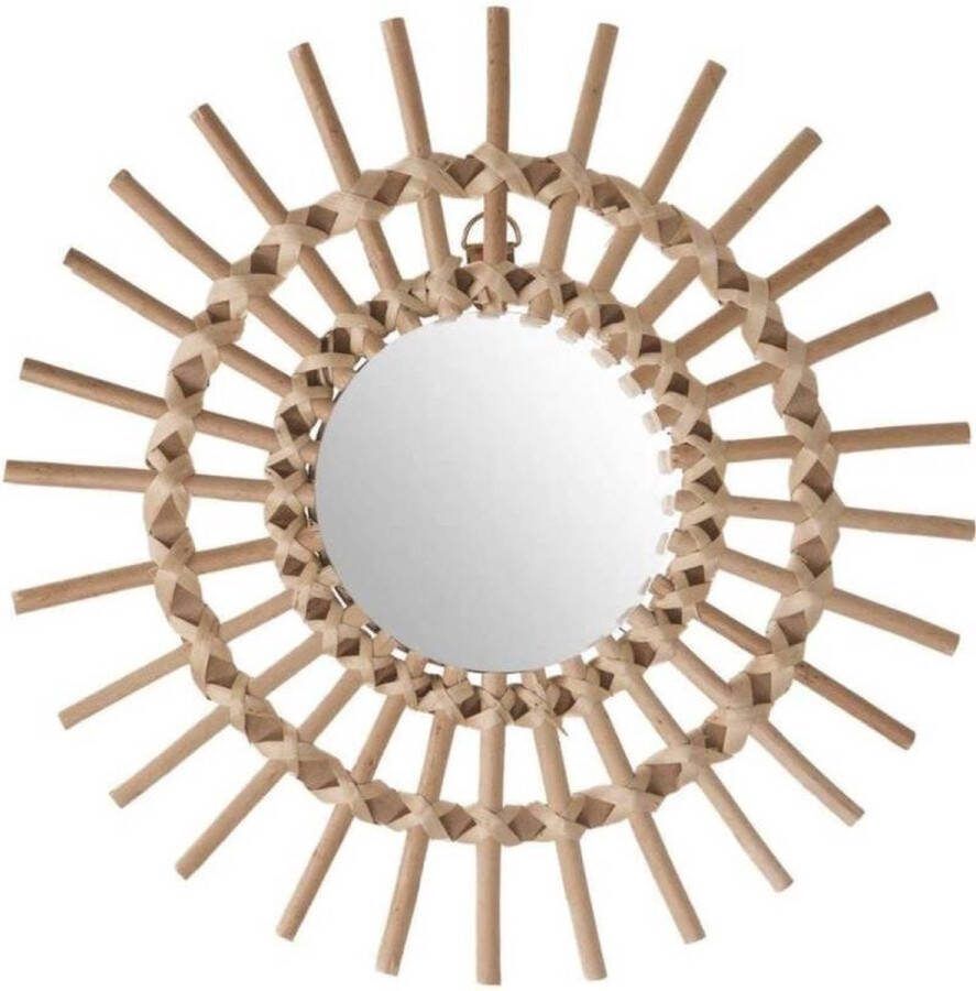 Atmosphera Wandspiegel rond rotan D30 cm bohemian boho spiegel Spiegels