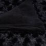 Atmosphera Sprei deken plaid zwart polyester 230 x 180 cm geknoopt motief Plaids - Thumbnail 2
