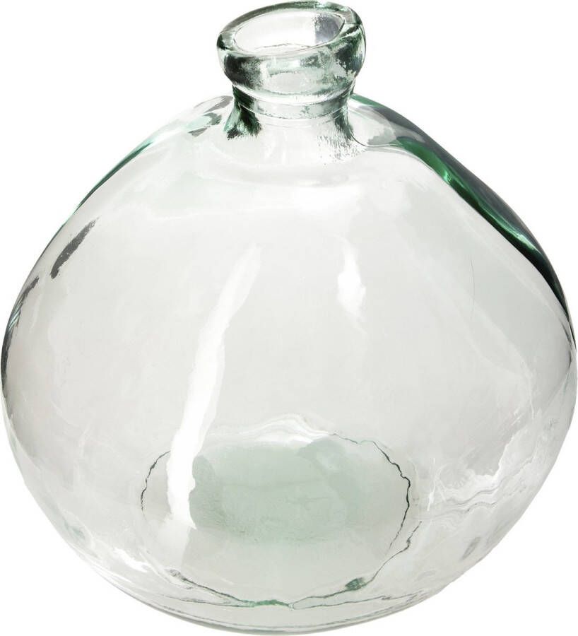 Atmosphera bloemenvaas Genua Organische bol fles vorm helder transparant glas H22 x D21 cm