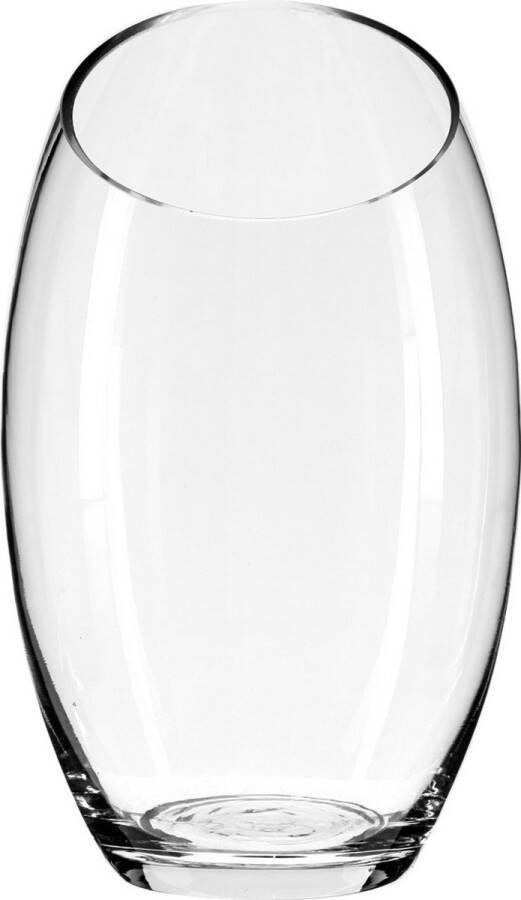 Atmosphera bloemenvaas Lorient Ovaal model transparant glas H23 x D14 cm