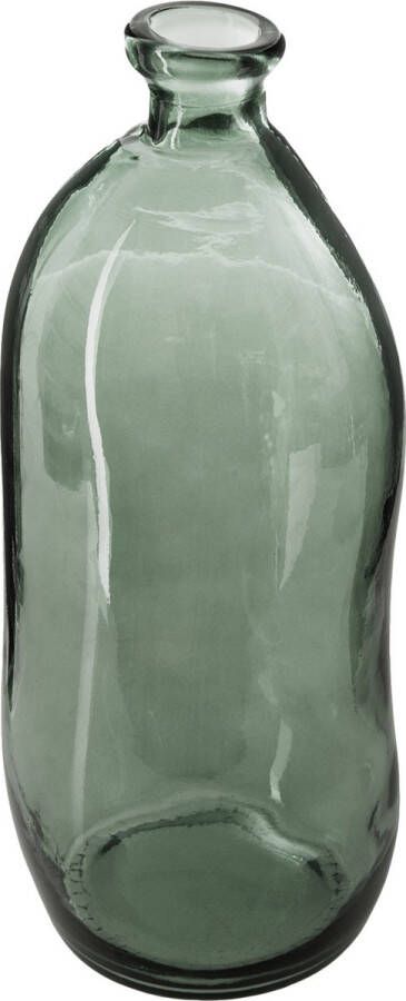 Atmosphera bloemenvaas Pisa Organische fles vorm groen transparant glas H36 x D15 cm