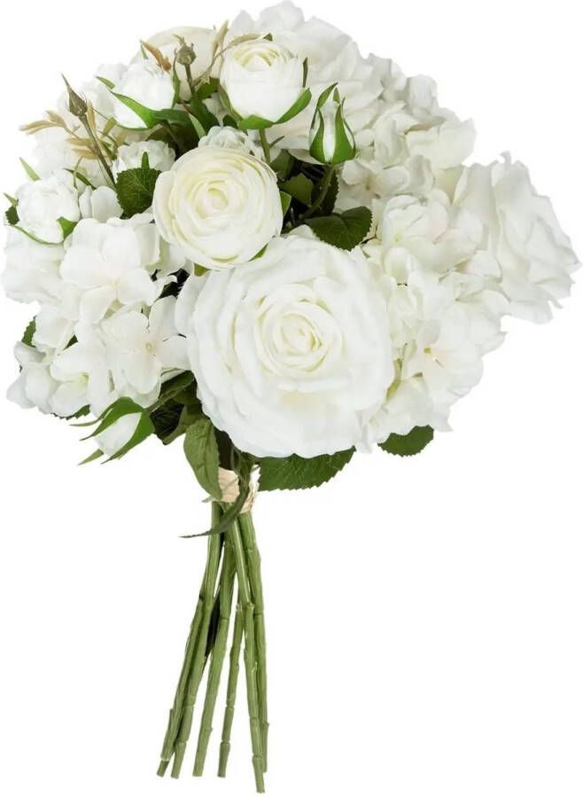 Atmosphera boeket van kunstbloemen ivoor wit hoogte 60 cm witte bloemen Kunstbloemen