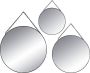 Atmosphera Créateur d'intérieur Ronde metalen spiegel met ketting- set van 3- Goud - Thumbnail 1