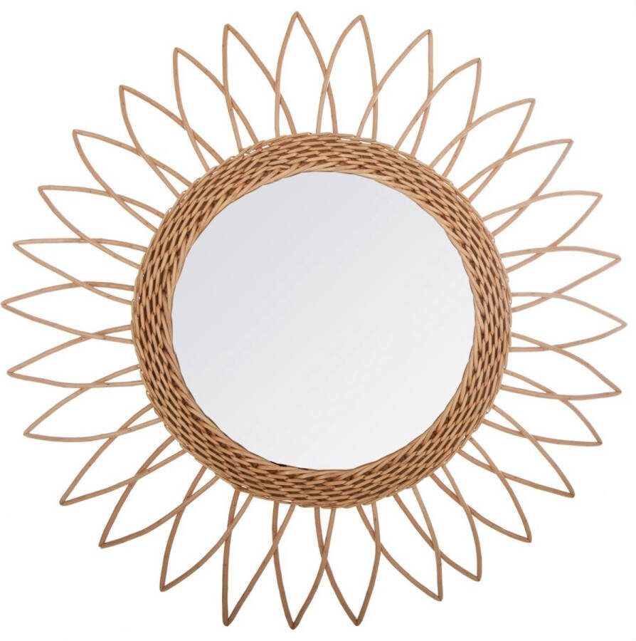 Atmosphera Wandspiegel bloem rotan D50 cm bohemian boho spiegel Spiegels