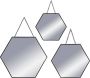 Atmosphera Créateur d'intérieur Spiegel Met Metalen Ketting- Hexagon- Set Van 3- Zwart - Thumbnail 1