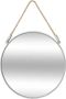 Atmosphera Créateur d'intérieur Spiegel wandspiegel rond D38 cm metaal grijs met touw Woondecoratie accessoires - Thumbnail 1