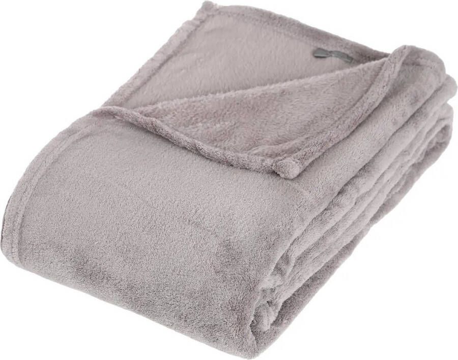 Atmosphera Fleece deken fleeceplaid grijs 125 x 150 cm polyester Bankdeken Fleece deken Fleece plaid