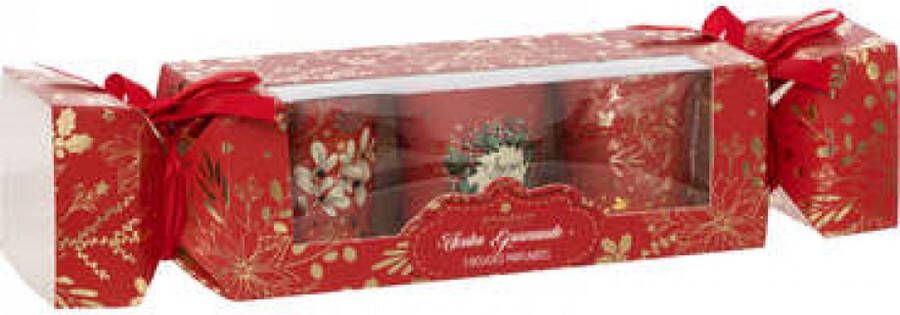 Atmosphera Geschenkset van 3 geurkaarsen Kerst eindejaar Tonka Gourmande Rood in mooie geschenkverpakking