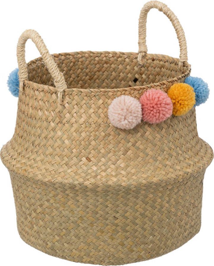 Atmosphera Kids Opbergmand Bulda uit riet Ø33x38cm Beige