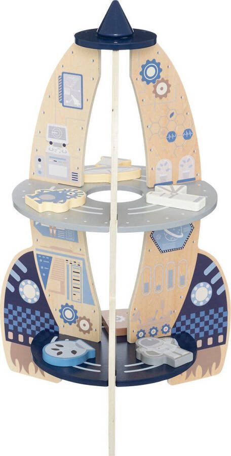 Atmosphera Kids Ruimteraket houten speelgoed 42x42x60cm Multi