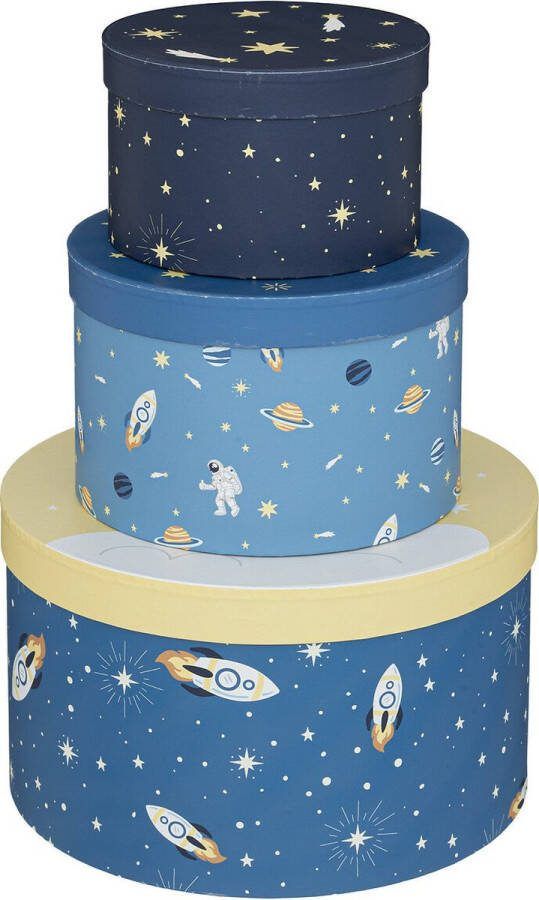 Atmosphera Kids Space ronde opbergers Set van 3 Ø15 18 25cm Multi