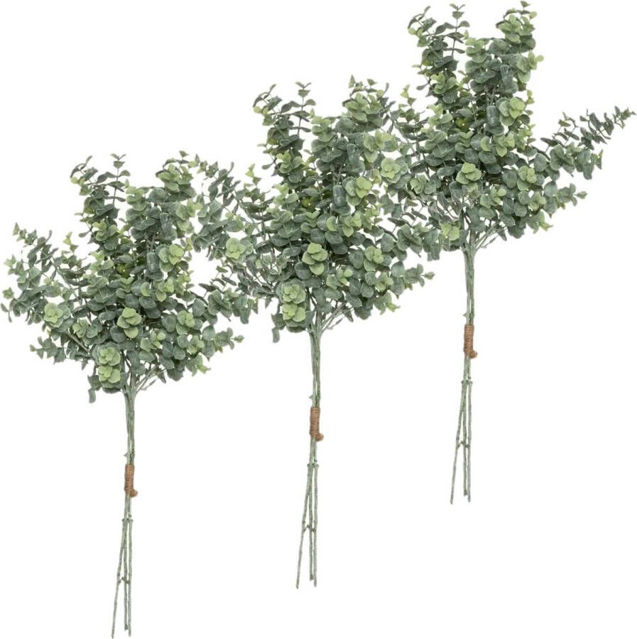 Atmosphera kunstplant 3 boeketten eucalyptus groen 64 cm
