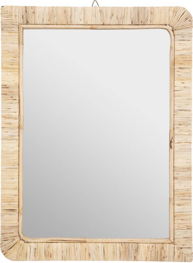Atmosphera Melany Rechthoek rotan spiegel €“ 60 x 45 cm €“ Wandspiegel
