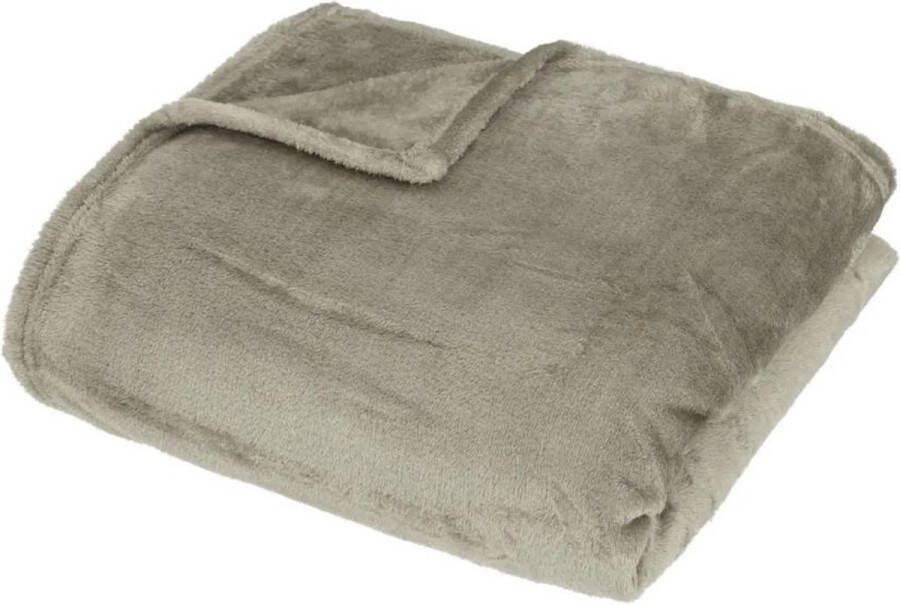 ATMOSPHERA " Deken Plaid met zak Row 150x200 linnen"