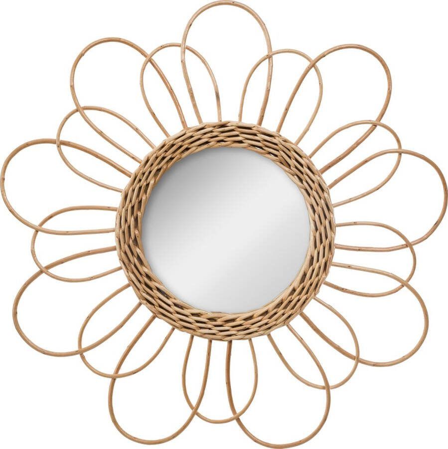 Atmosphera Ronde Spiegel 38 cm doorsnede Rotan Wandspiegel Wanddecoratie