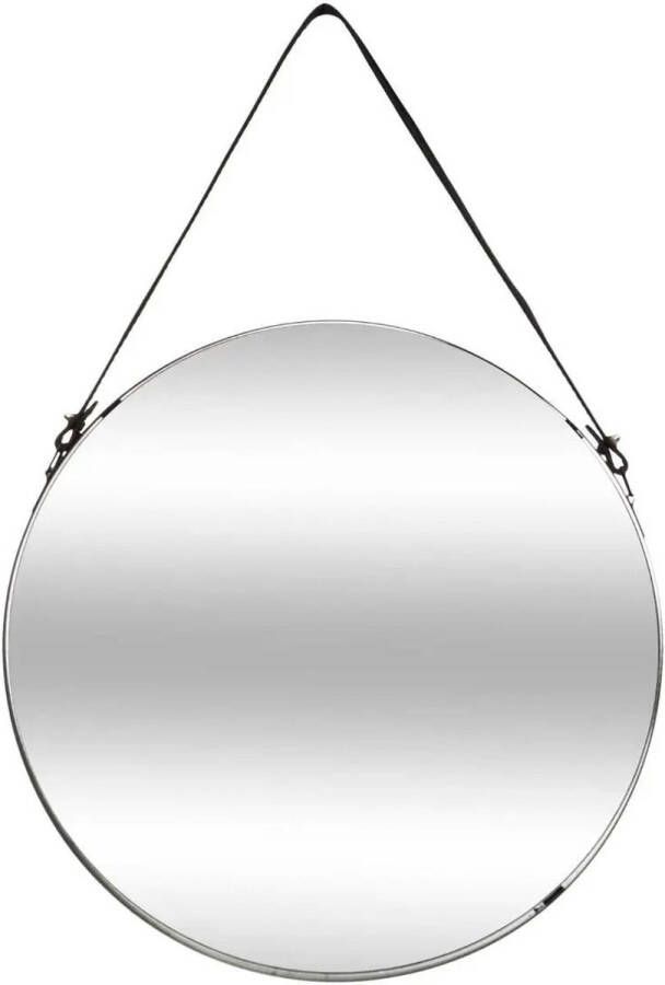Atmosphera Créateur d'intérieur® Wandspiegel rond zwart metaal met hangriem diameter 38cm