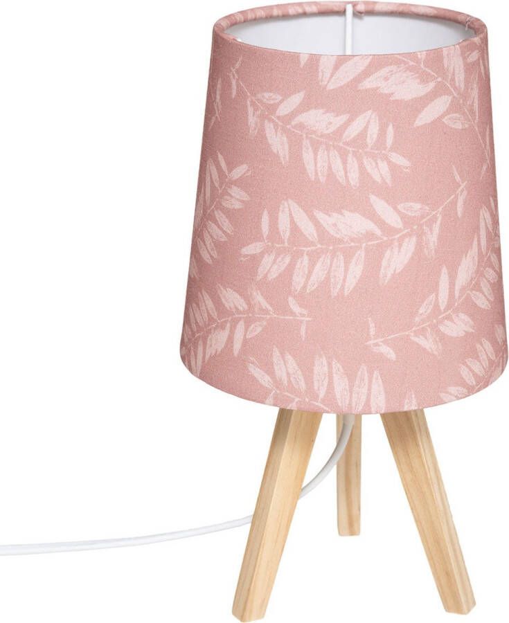 Atmosphera tafellamp roze met bladeren voor kinder of baby kamer