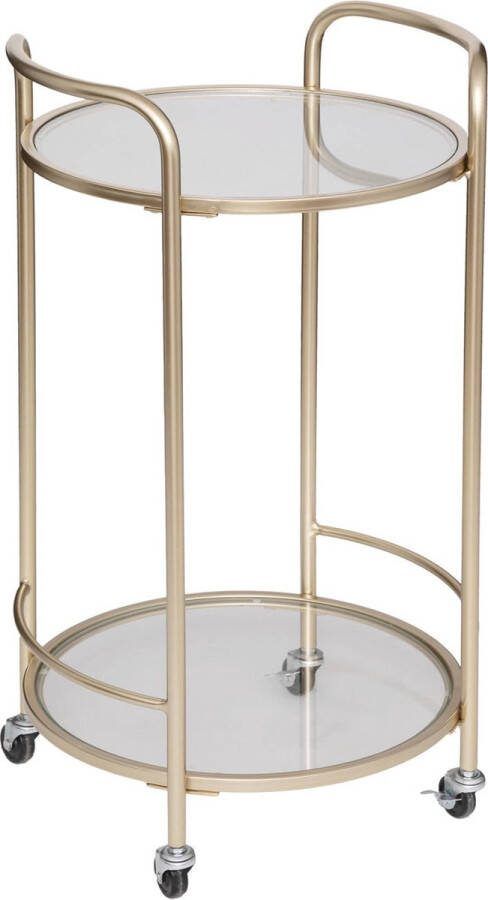 Atmosphera THALIA GOLD serveerwagen bijzettafel op wielen 75 cm