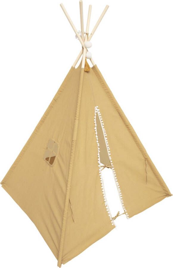 Atmosphera Tipi speeltent voor kinderen 120 x 120 x 160 cm geel Speeltenten