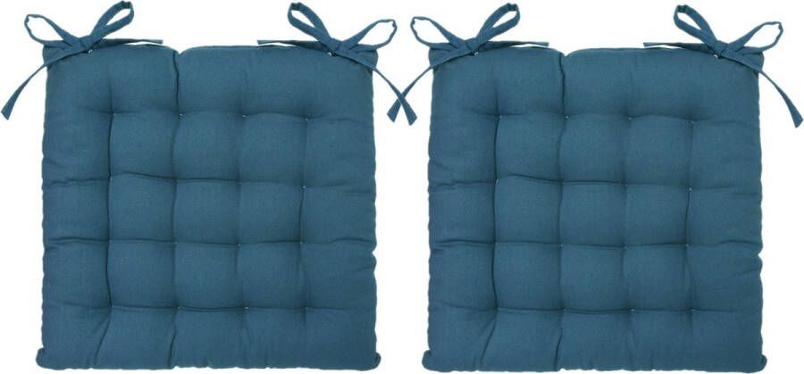 Atmosphera Tuintoelkussen 6x indigo blauw katoen 38 x 6 cm zitkussen