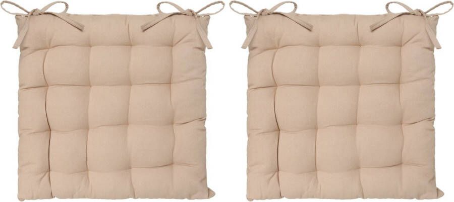 Atmosphera Tuintoelkussen 8x beige katoen 38 x 6 cm zitkussen