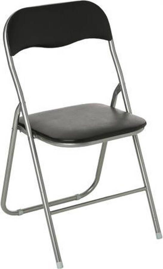 Atmosphera Vouwstoel zwart zitvlak en rug bekleed stoel tafelstoel klapstoel