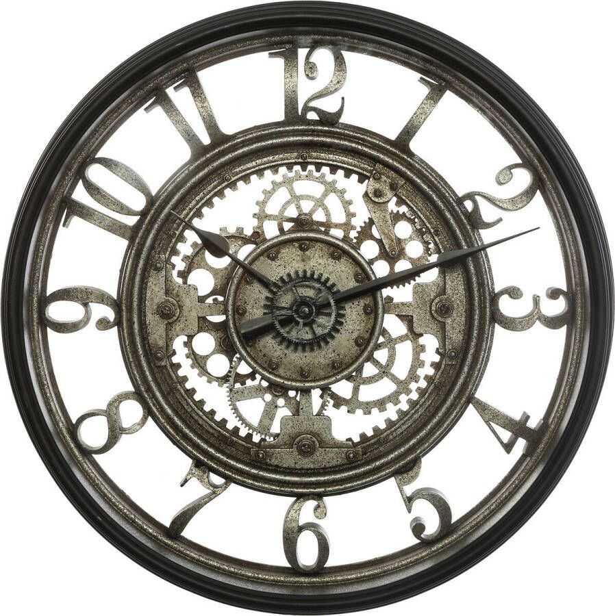 Atmosphera Wandklok muur klok Vintage Metal Dia 50 cm kunststof glas Antraciet Wandklokken