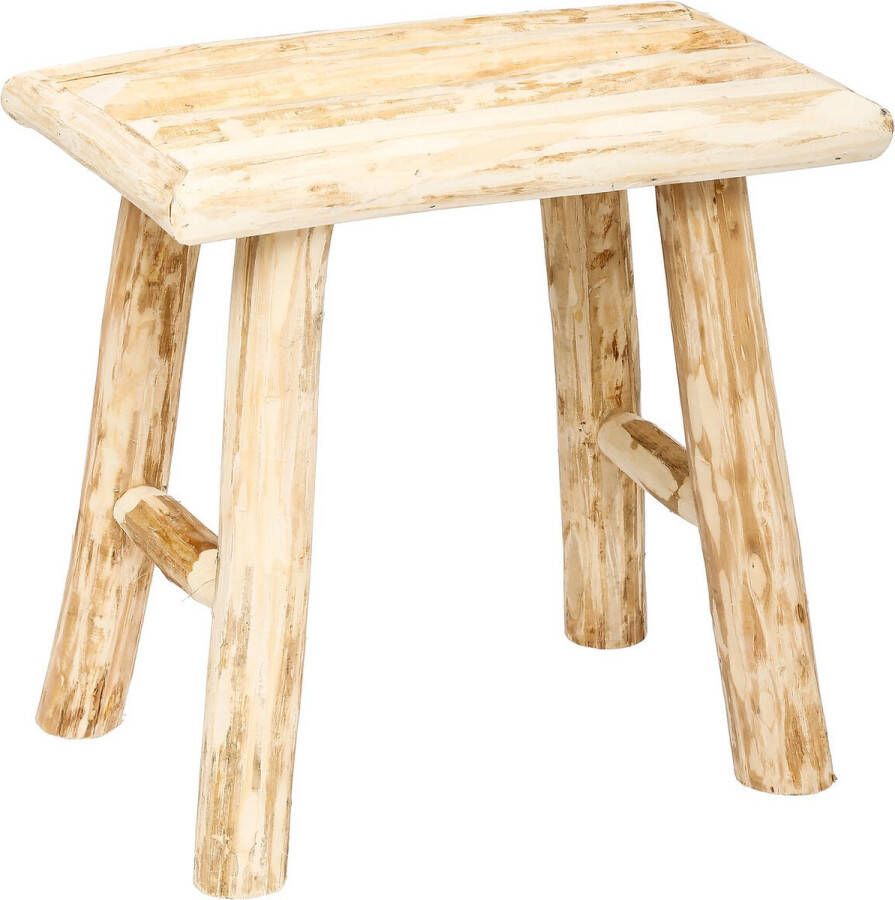 Atmosphera Zit krukje bijzet stoel hout houtskleur L23 x B34 x H31 cm Krukjes