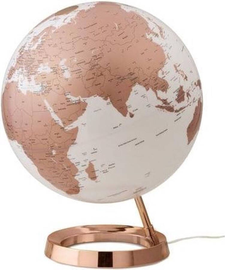 Atmosphere globe Bright Copper 30cm diameter kunststof voet engelstalig NR-0331F7NU-GB