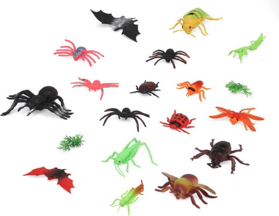 Atosa Speelgoed insecten dieren speelfiguren set 18x stuks kunststof tussen 3-6 cm kleuren mix 1 april grappen Halloween