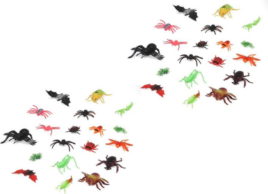 Atosa Speelgoed insecten dieren speelfiguren set 36x stuks kunststof tussen 3-6 cm kleuren mix 1 april grappen Halloween