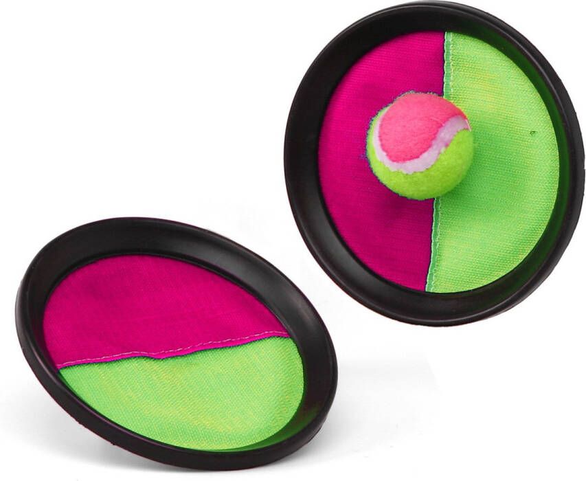 Atosa Vangbalspel met klittenband roze groen dia 15 cm strand spelletjes speelgoed Vakantie camping