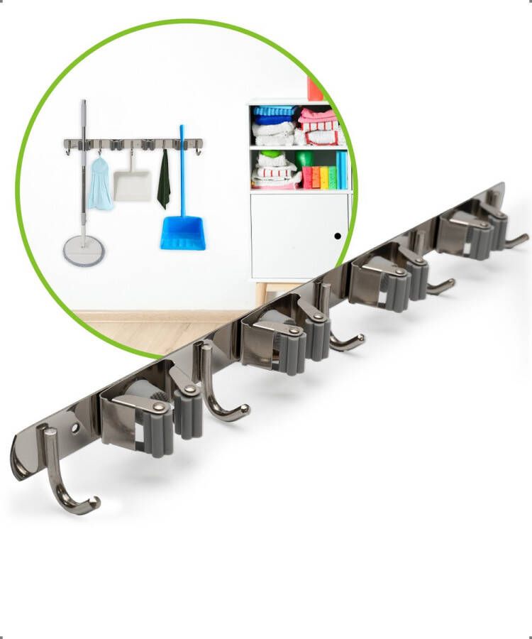 Attactpower Bezemhouder Ophangsysteem Tuingereedschap Gereedschapshouder Tuingereedschap Ophangsysteem Ophanghaken Bezem Ophangsysteem