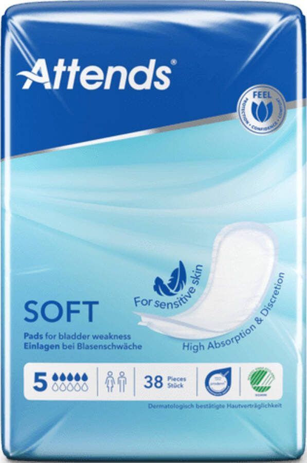 Attends Soft 5 38 stuks incontinentie inlegger maandverband