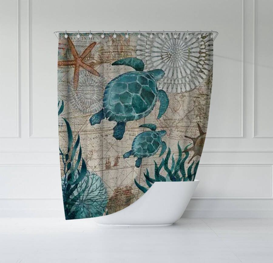 Attrezzo Douchegordijn Schildpad 180x180 cm