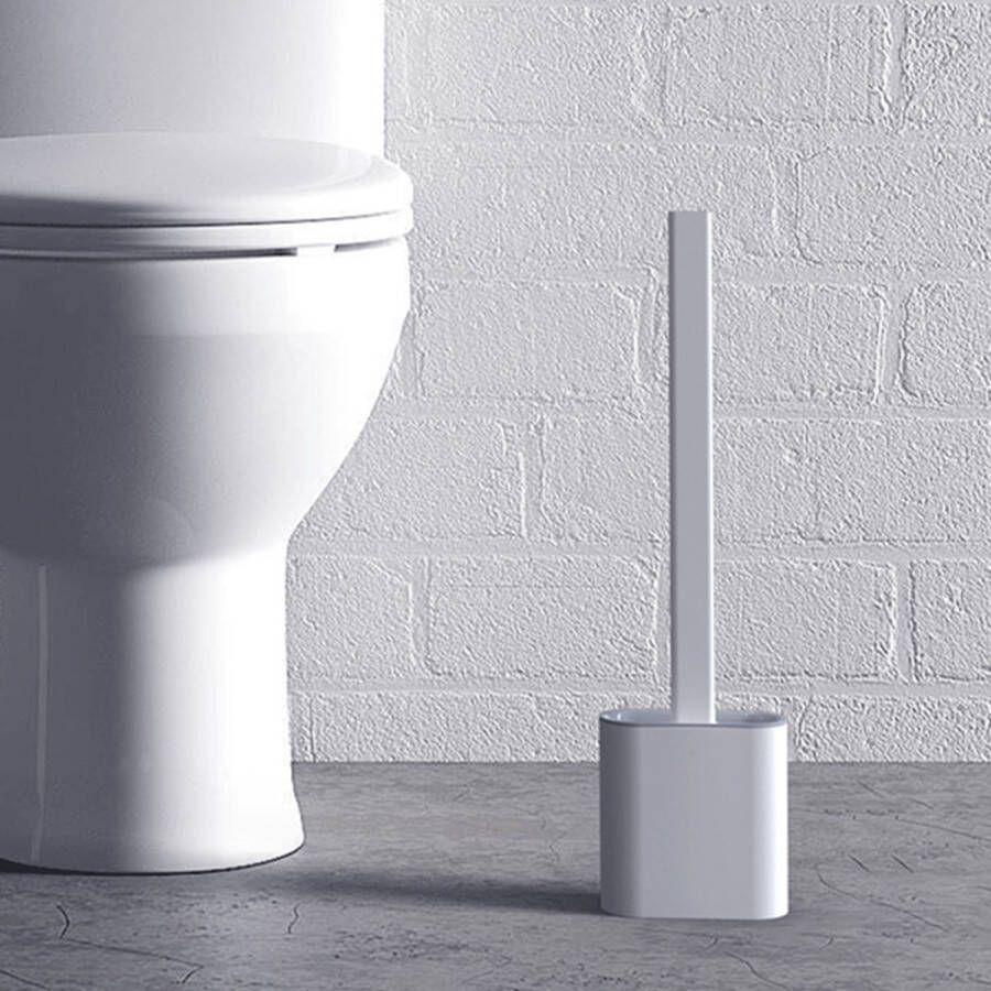 WC Borstel met Houder Wit Toiletborstel met Houder Flexibel Toiletborstel Sneldrogend Hygiënisch & Antibacteriële Werking