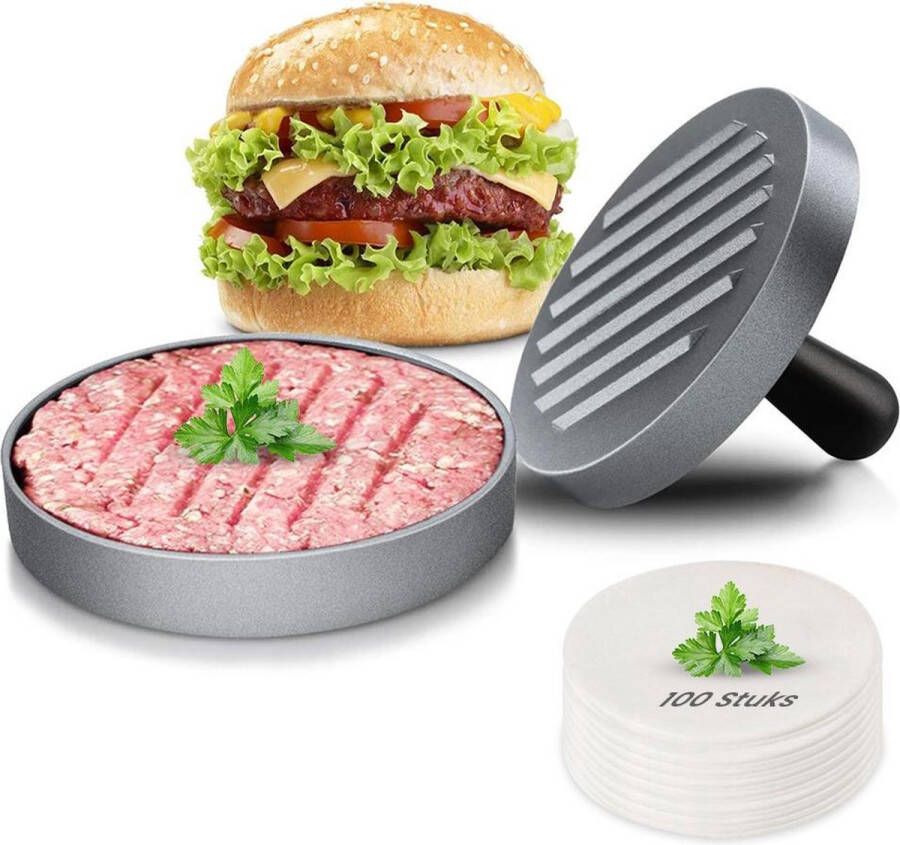 Auctic Hamburgerpers BBQ Accesoires 100x Bakpapier Kookgerei RVS