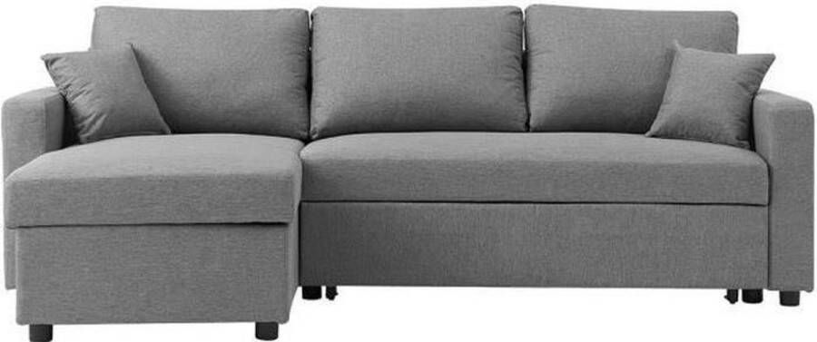 Aucune Grote slapende cabriolethoek Sofa + Owens 3 -Seater Trunk Grijze stof L 228 x D 148 x H 86 cm