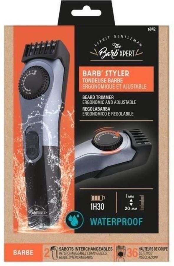 Aucune THE BARB' XPERT 6042 baardtrimmer op batterijen Lithiumbatterij 19 maaihoogtes Levensduur batterij 1u 30 LED-indicator