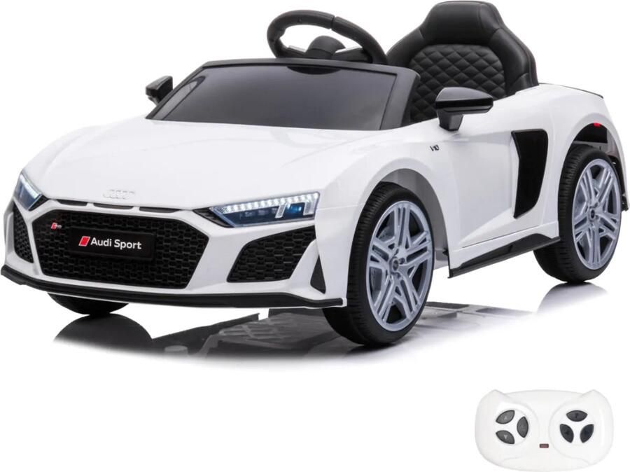 Audi R8 Spyder Elektrische Kinderauto Wit 12V accu 1 tot 6 jaar