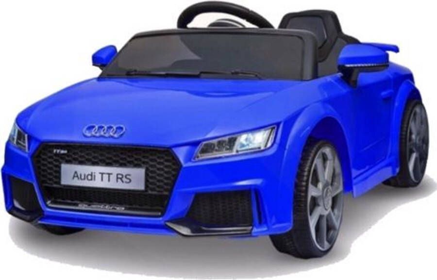 Audi TT RS Elektrische Kinderauto 12v Blauw Accu Auto voor kinderen met Afstandsbediening Muziek Modulen Rubberen EVA Banden Kunst Lederen Zitje