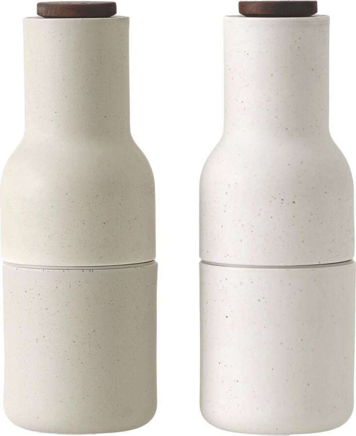 Audo Copenhagen Bottle Grinder Peper- En Zoutmolen Keramiek Sand Walnoot