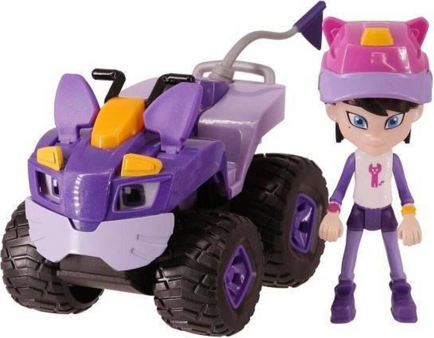 Auldey REV & ROLL BEST BUDDIES TOY CAR Steegvoertuig van 17 cm met mechanische functies en zijn Avery-figuur van 10 cm Speelgoed van de