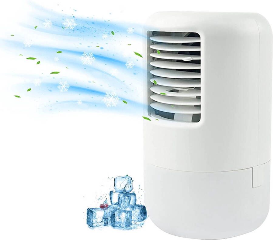 Auptiz Draagbare Luchtkoeler Mobiele airconditioning Aircooler met waterkoeling Air Cooler Mini 3 Ventilatorsnelheden Met timerfunctie，7 kleuren licht