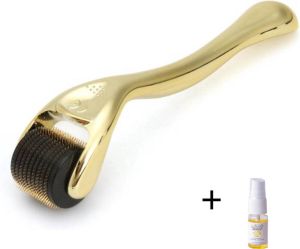 Aurgan Dermaroller Goud 0.5 mm naalden 540 naalden inclusief 10 ml arganolie huidverzorging anti-litteken collageenaanmaak