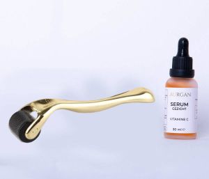 Aurgan Dermaroller met Vitamine C Serum Huidverzorging anti aging tegen pigmentvlekken anti-rimpels
