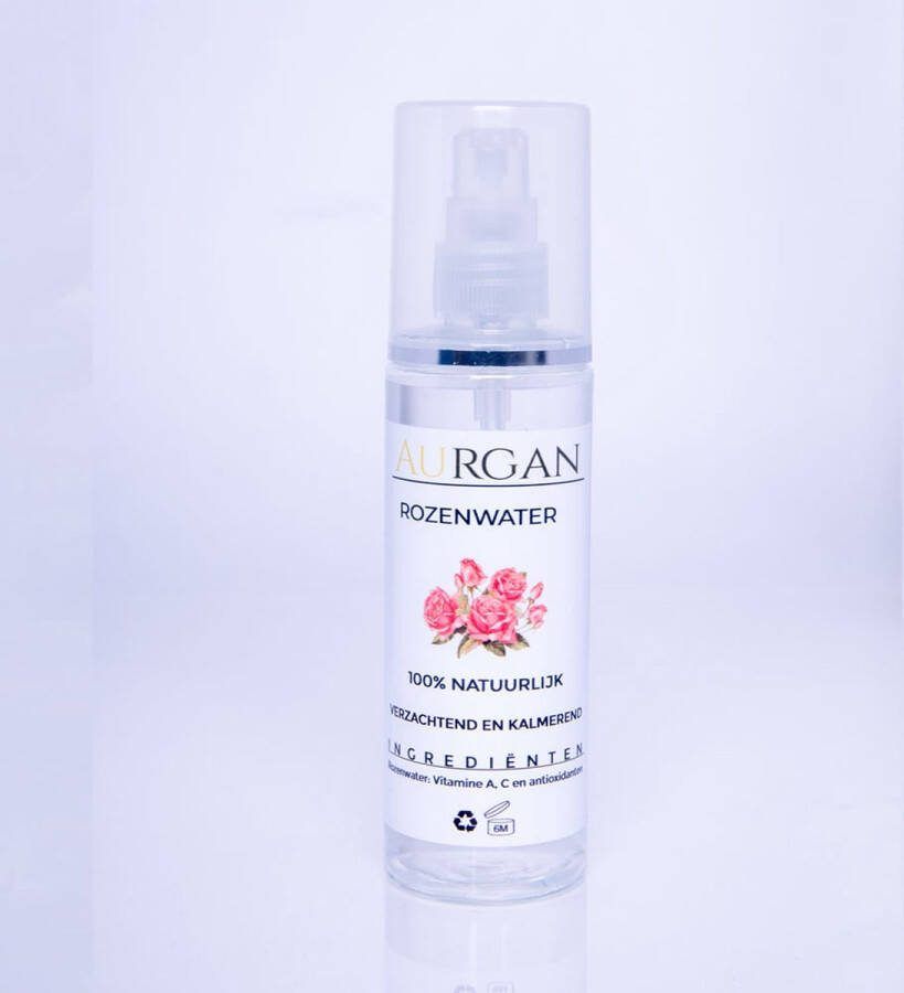 Aurgan Rozenwater 120 ml reinigend en hydraterend onbewerkt hoge kwaliteit gezicht & body mist
