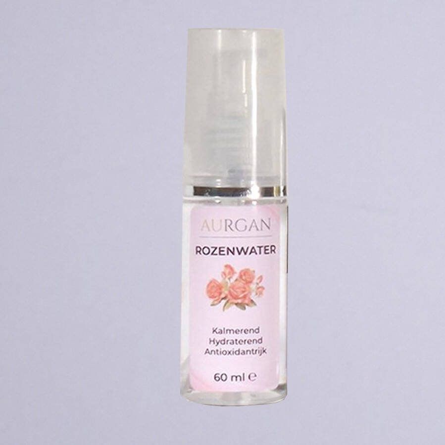 Aurgan Rozenwater 60ml reinigend en hydraterend onbewerkt hoge kwaliteit gezicht & body mist